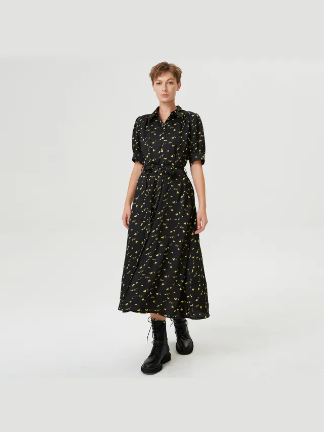 S&J Weekends Shirt-jurk met gezwollen mouwen en lieveheersbeestje print Zwart
