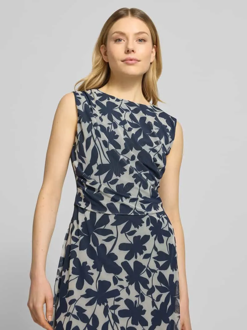 Swing regular fit midi-jurk met all-over bloemenmotief marineblauw, foto 3