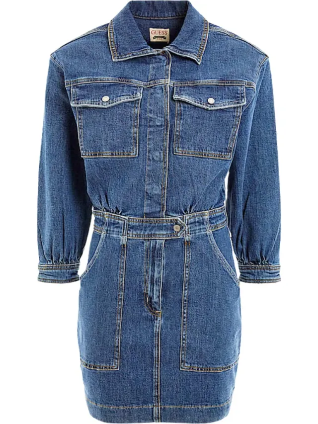 Guess Eliza Mini Jeans Dress Dames - Blauw