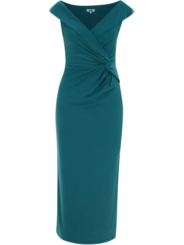 WE Fashion Dames midi jersey jurk Sea ​​green