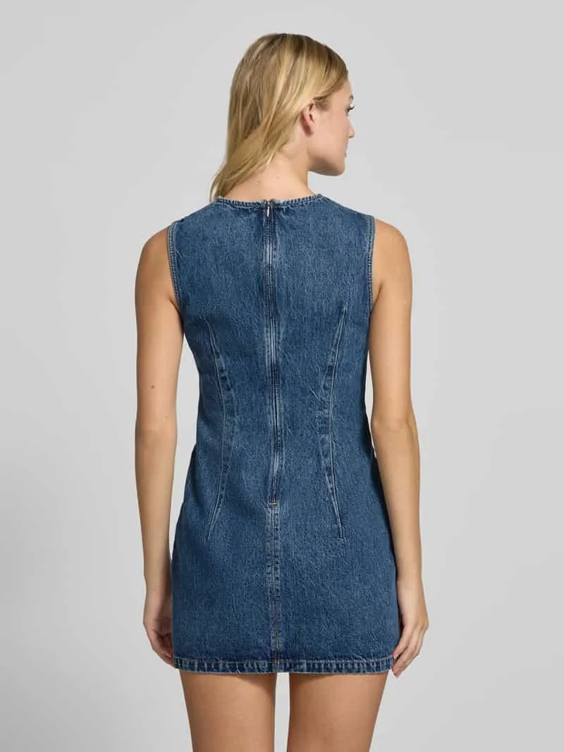 Hugo Mini-jurk met deelnaden jeansblauw, foto 3