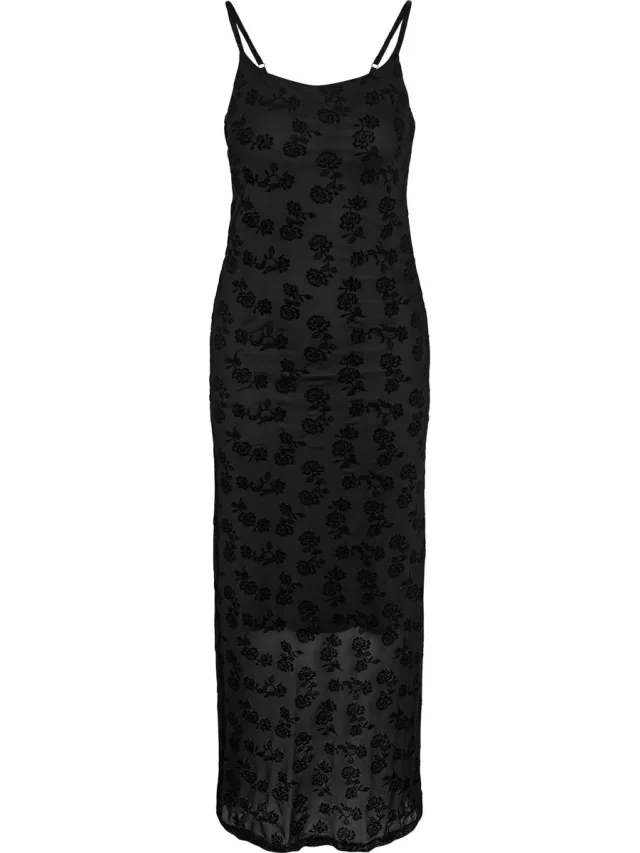 Noisy May Maxi jurk NMLOUISE MESH Black
