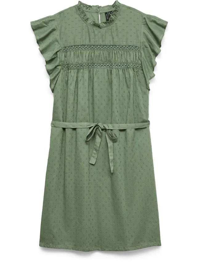Vero Moda Jurk VMTRINE Korte jurk Hedge Green