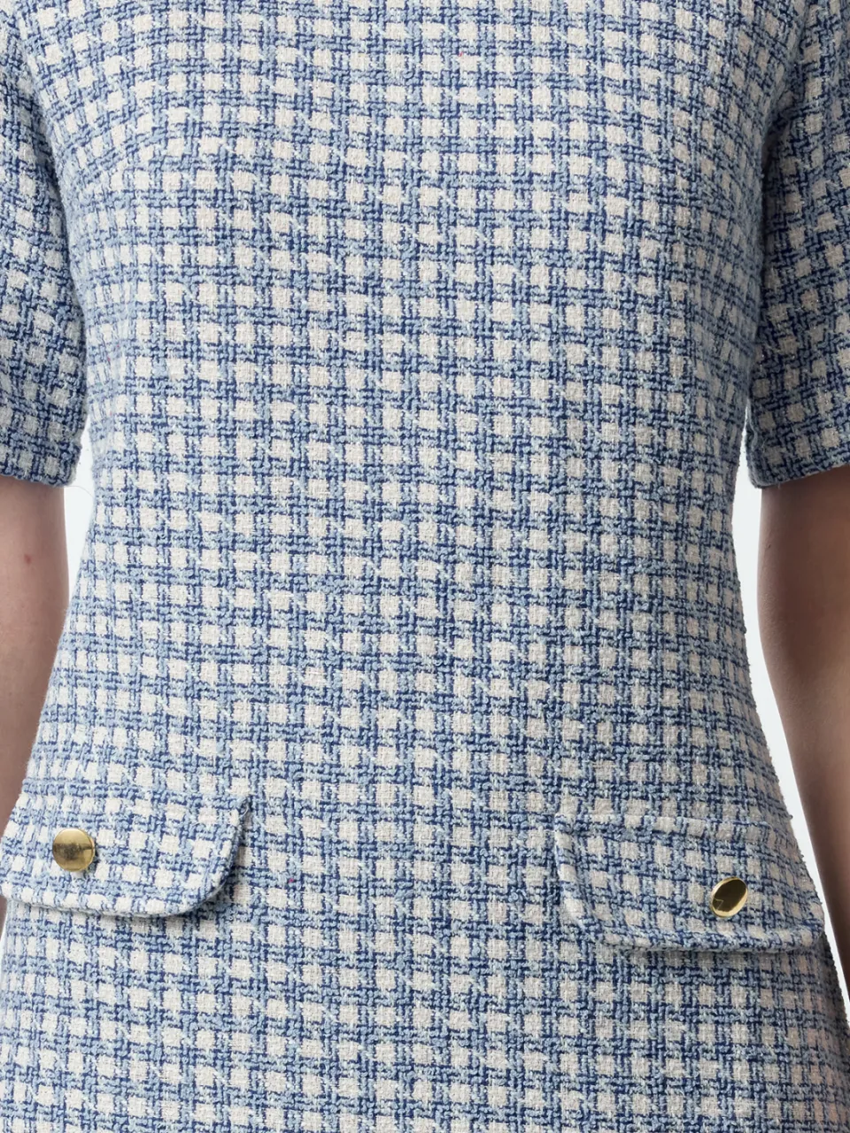 Trendyol TRENDYOLMİLLA Dames Blauw Geruit Kort / Mini Kort Avond / Dagelijks Recht Jurken, foto 2
