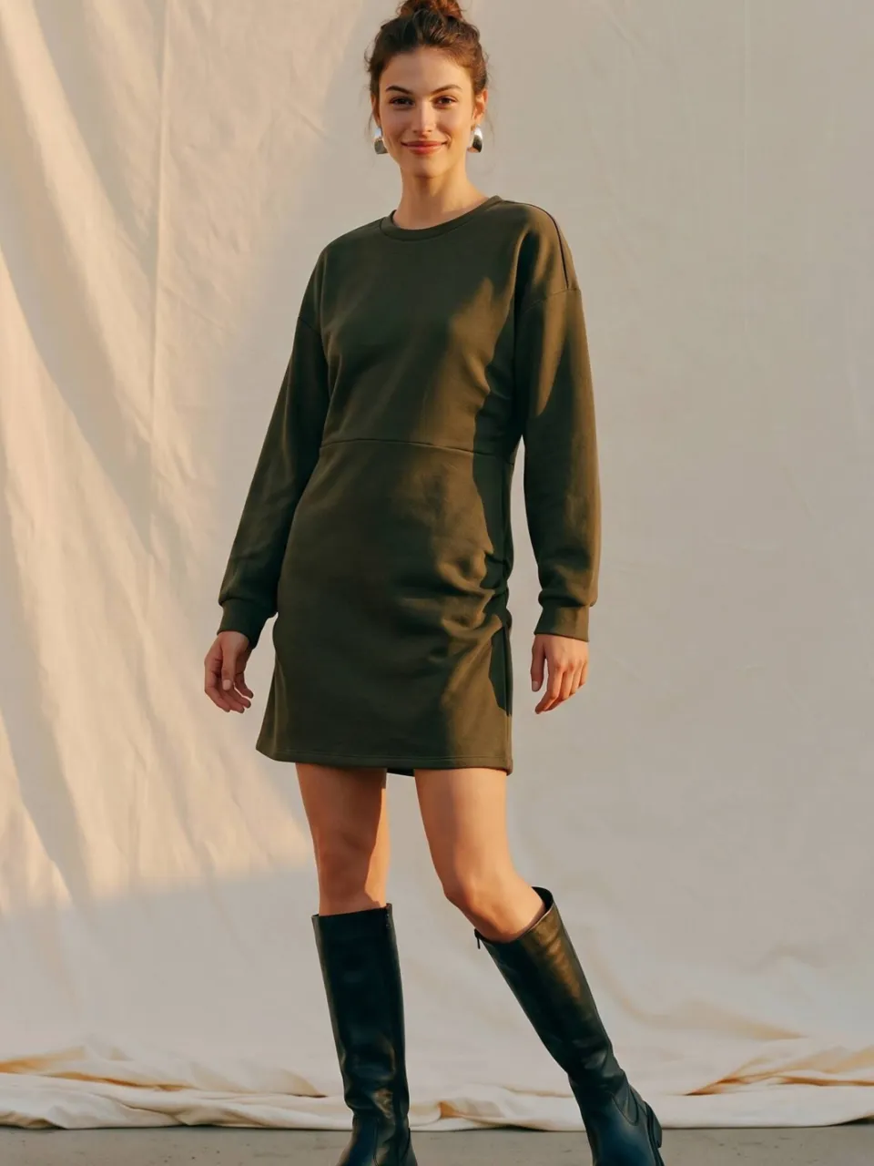 Vero Moda x Wehkamp midi sweatjurk - groen, foto 5
