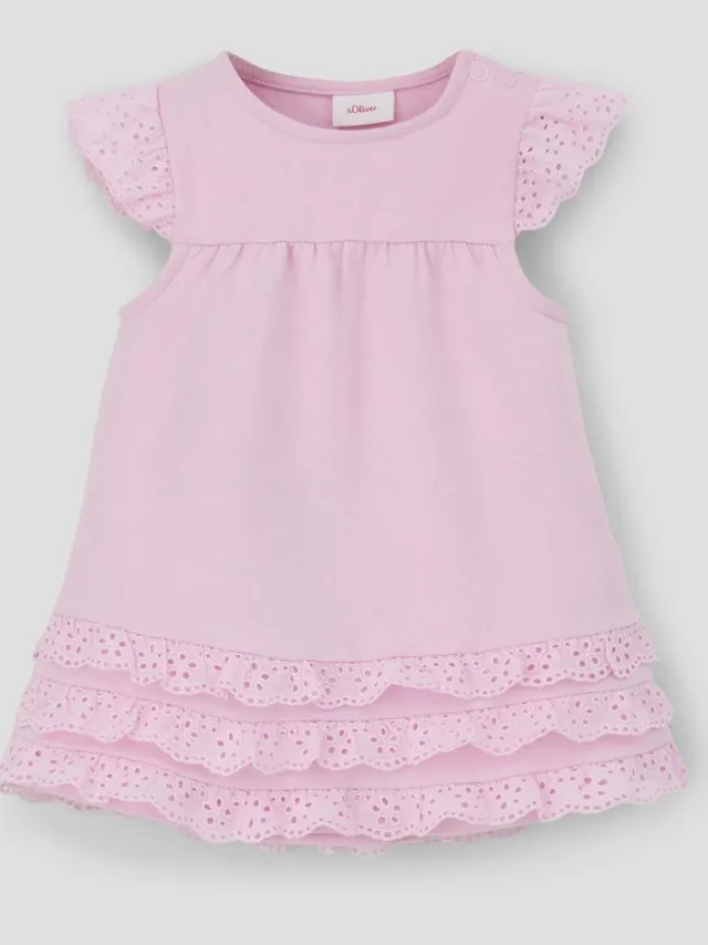 S.Oliver others - Sweaterjurk met ruches in broderie anglaise roze