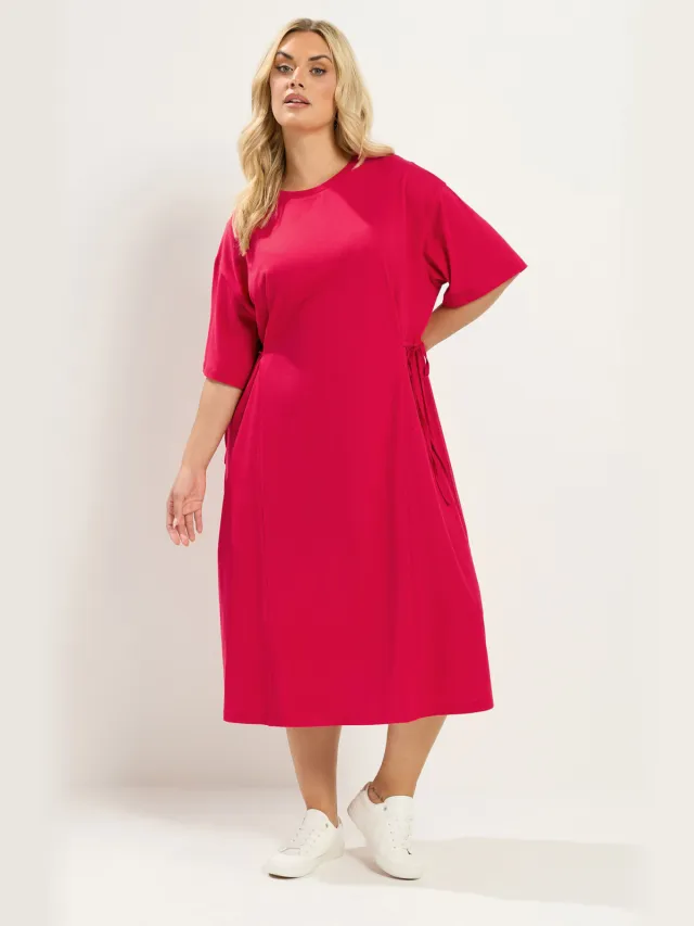 Yours Rode Midijurk Met Strik Aan De Voorkant-56 Red