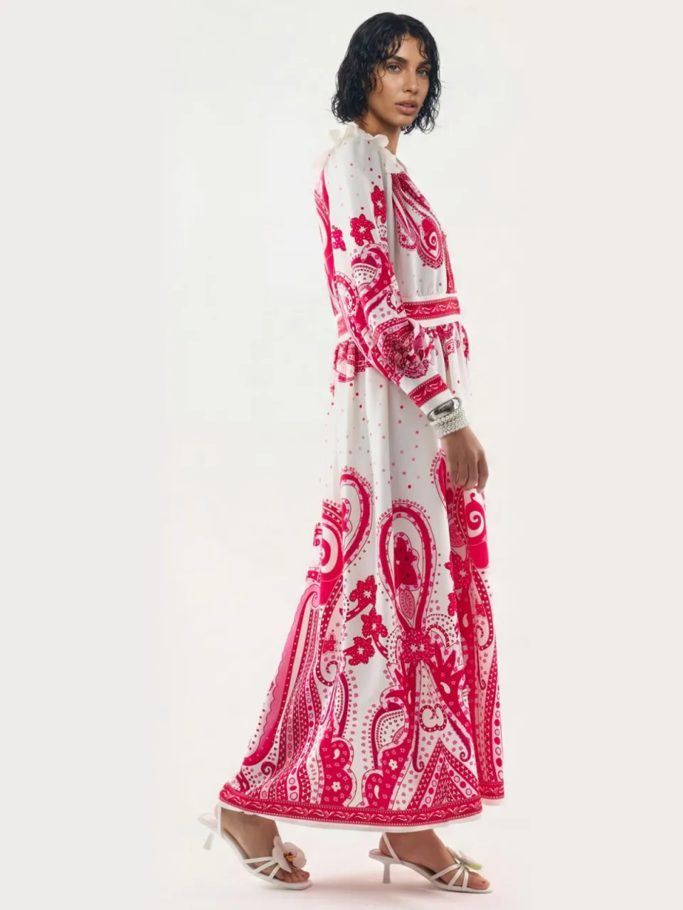 MSN Collection V-hals Paisley Maxi Jurk met Split veelkleurig, foto 2