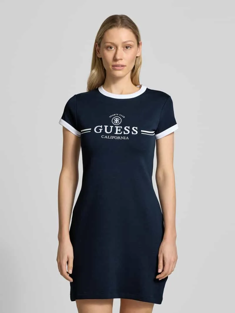 Guess slim fit minijurk met logo-stitching model 'Mila' Marineblauw