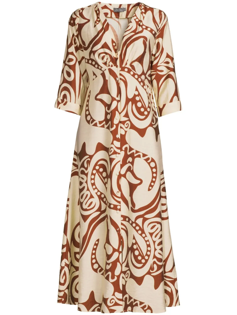 Geisha blousejurk bruin, foto 2