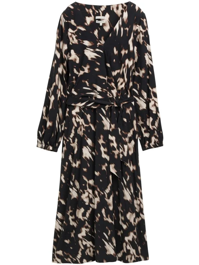 Tom Tailor Wikkeljurk met patroon - blurry animal design