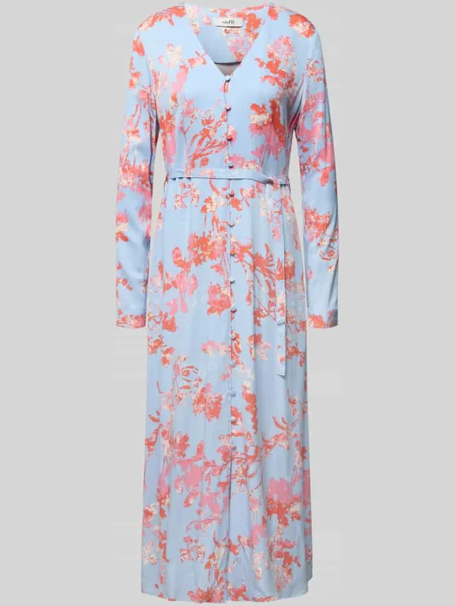 MbyM Maxi-jurk met Strikceintuur Model 'Sicca' lichtblauw, foto 2