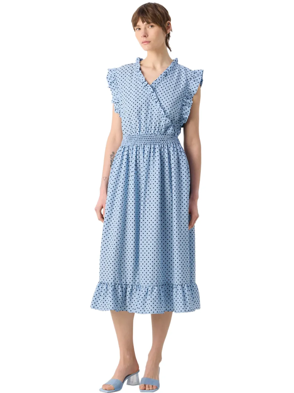 Lollys Laundry Midi-jurk met stippen voor dames (Blauw)