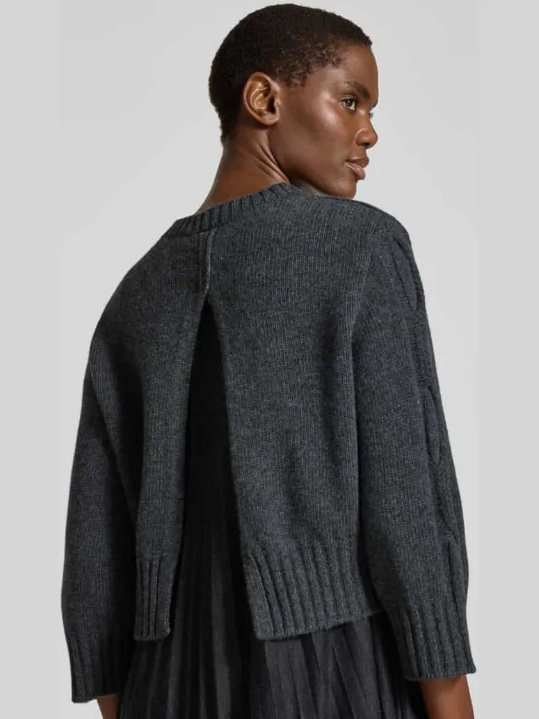 Max Mara Vrijetijdsjurk in A-lijn in plissé-look antraciet, foto 4