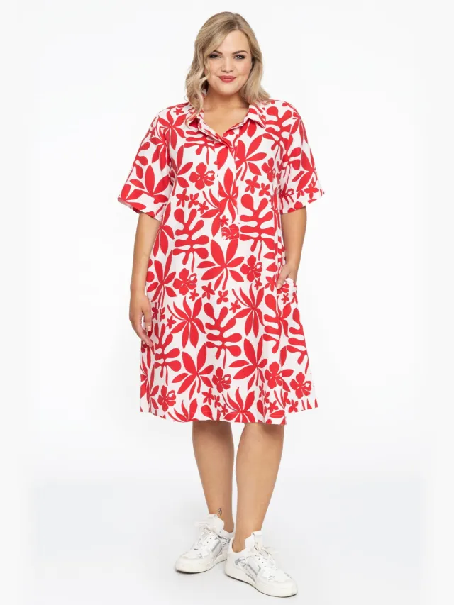 Yoek Jurk met kraag ANNA | Rood