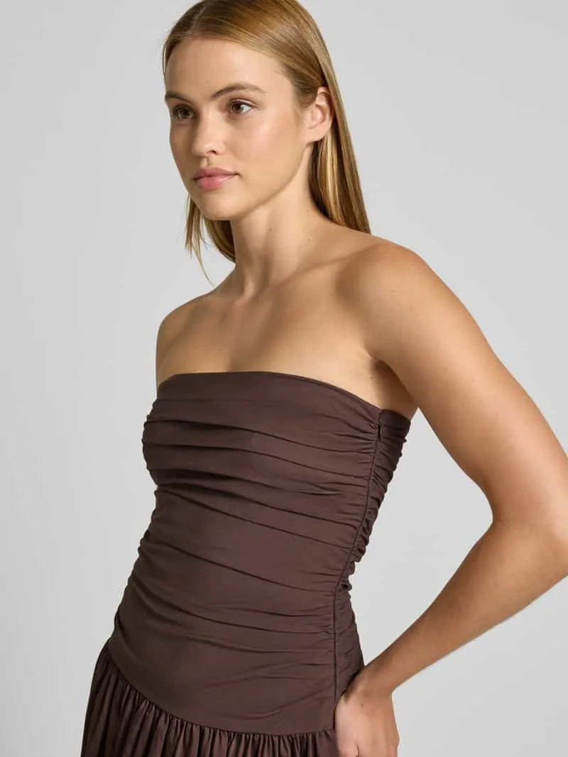Jake*s Cocktail maxi-jurk in off-shoulder-look donkerbruin, foto 2