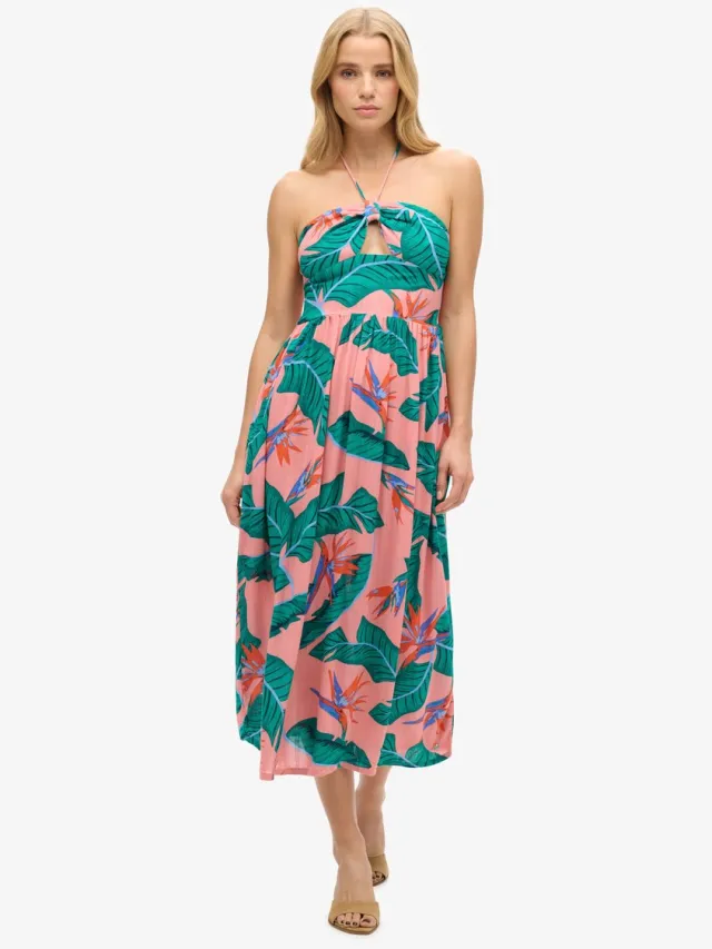 Superdry Midi-jurk met uitsnijding - Dames - Jurken paradise pink