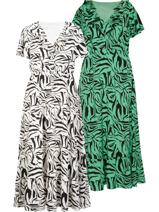 Mo Dress 2-Pack Grün Schwarz & Weiss Schwarz