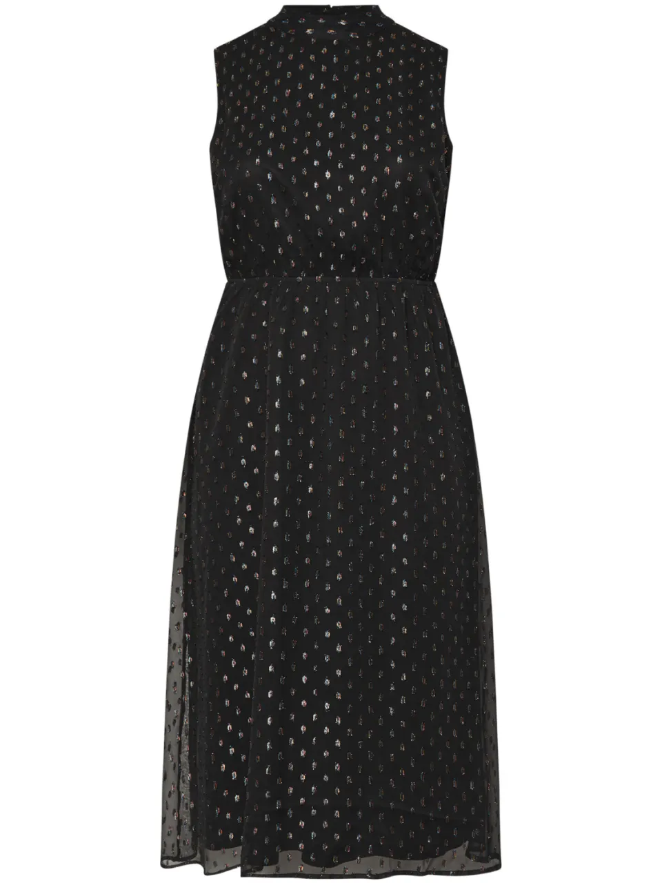 Yours London Mouwloze Jurk Met Open Rug Met Strikdetail In Metallic Zwart, foto 3