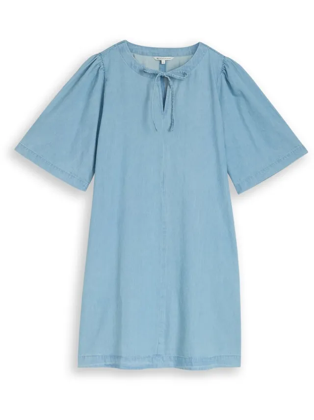 Tom Tailor Denim - Mini-jeansjurk met steekzakken - Clean Light Stone Blue Denim