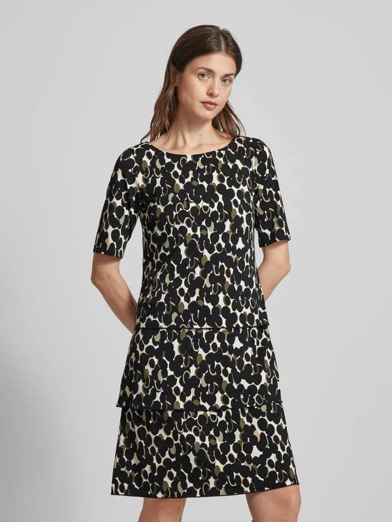Betty Barclay Knielange jurk met all-over motief Zwart