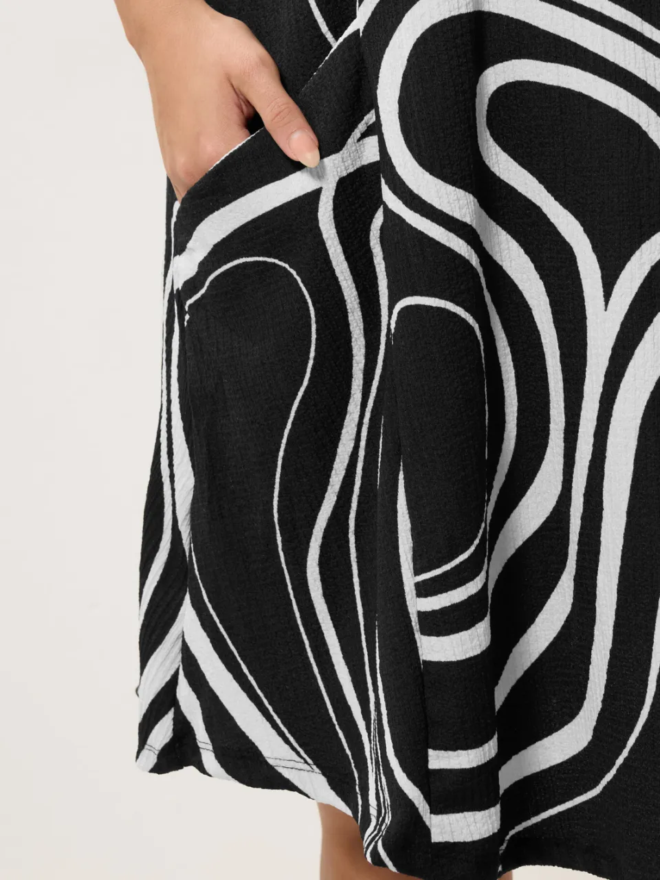 Yours Zwarte Abstracte Swirl Tuniekjurk, foto 5