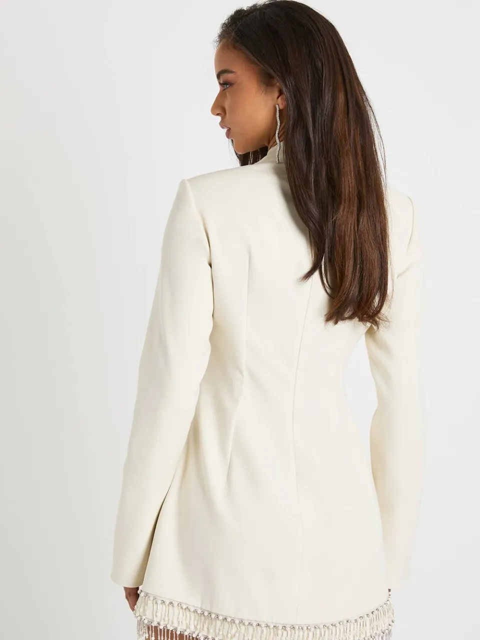 boohoo Dames Grown On nek trim zoomshift crème, foto 3
