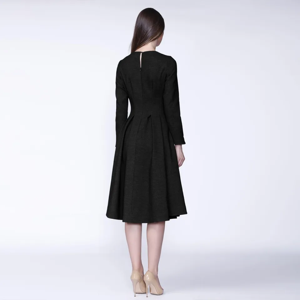 Smart & Joy Retro fit-and-flare jurk zwart, foto 2