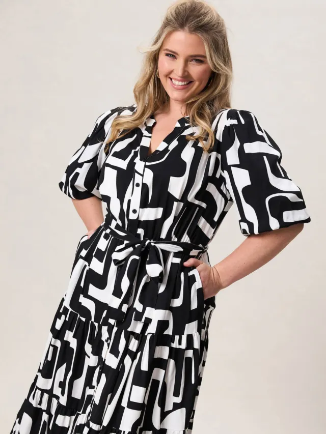 Miss Etam Plus midi jurk zwart