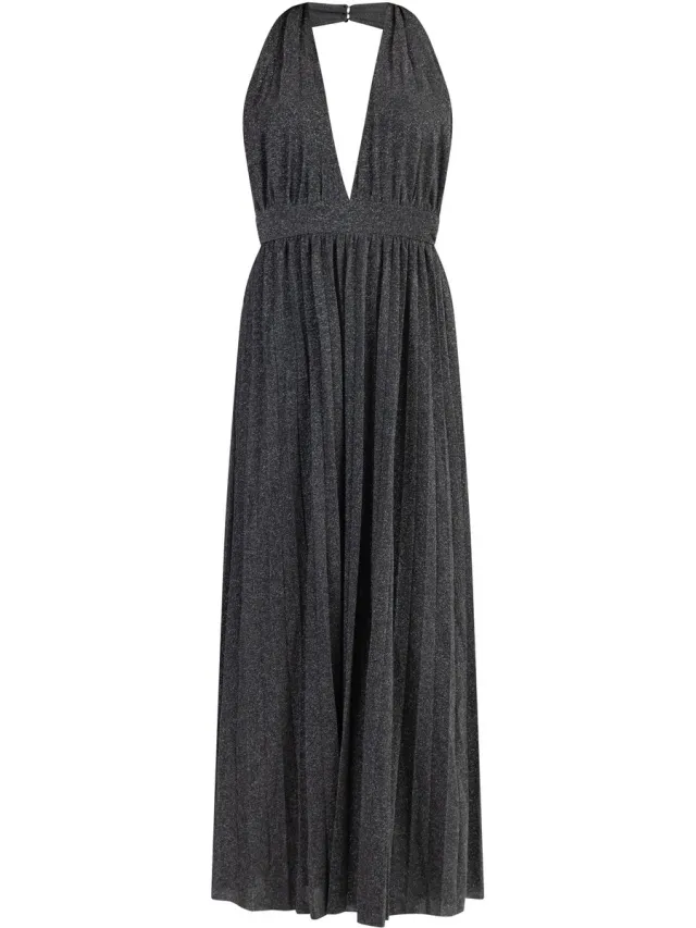Faina Maxi jurk zwart zilver