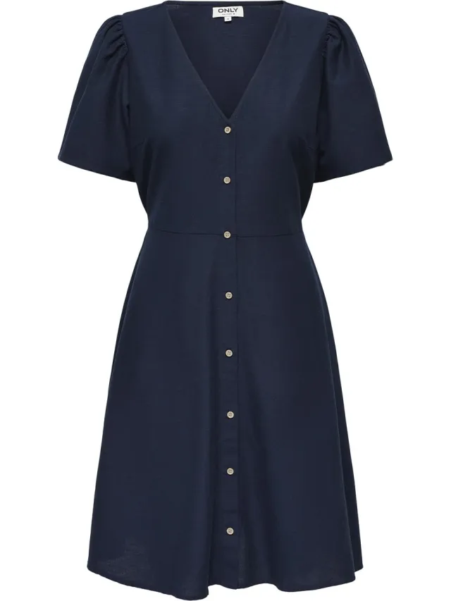 Only ONLVITA LIFE S/S SHORT DRESS NOOS WVN - Dames - Jurk navy blazer