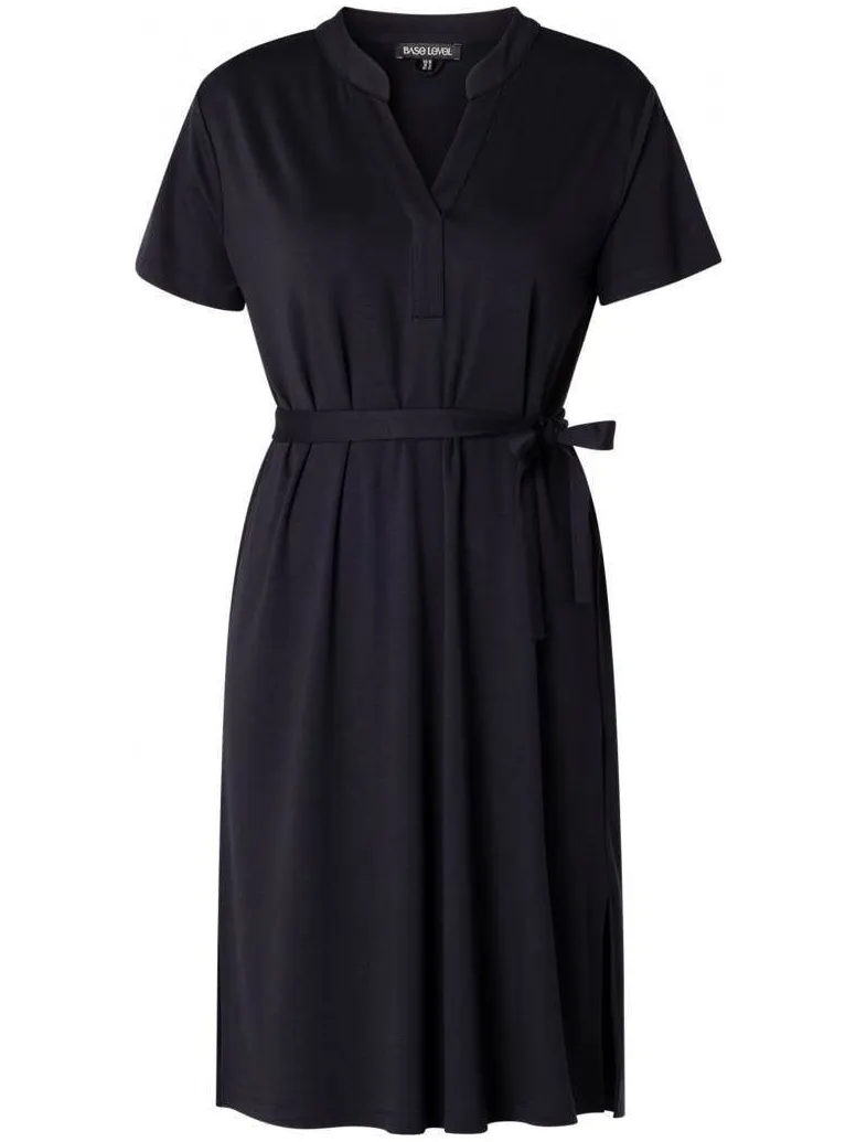 Base Level jurk Yen met ceintuur donkerblauw, foto 2
