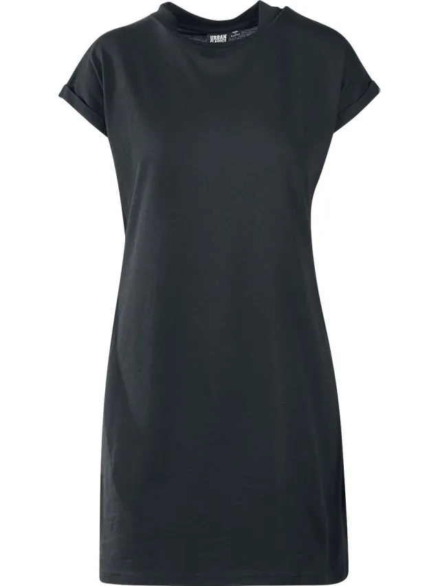 Urban Classics Dames/Dames Organic Cotton Cut-On T-Shirt Jurk (Zwart)