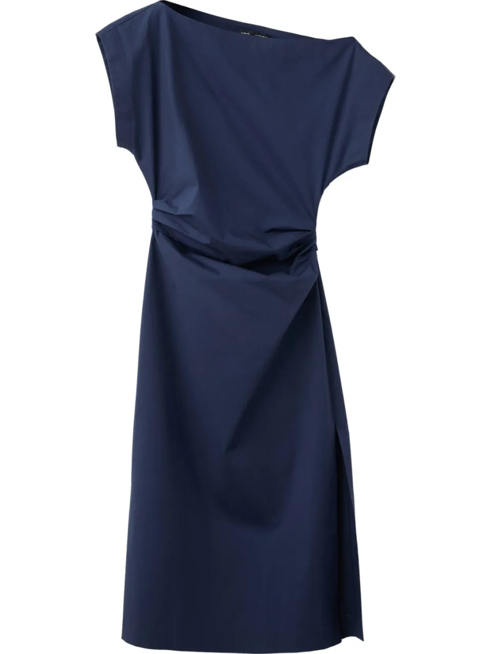 Mango off shoulder midi jurk - donkerblauw, foto 2