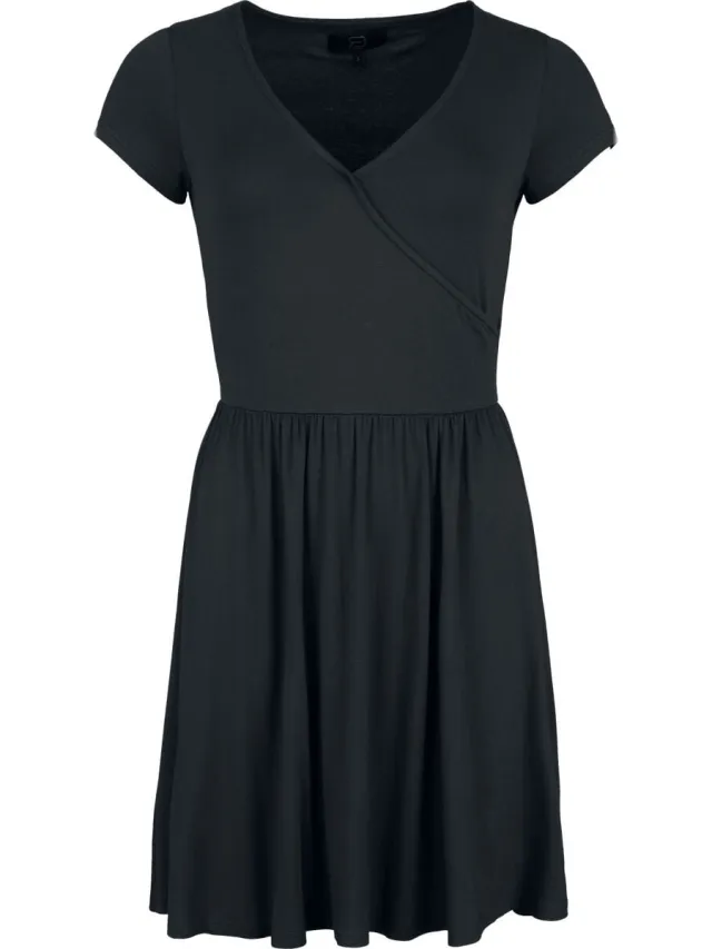R.E.D. ROCK-ENGINEERED DESIGN zwarte middellange jurk met V-hals - Dames