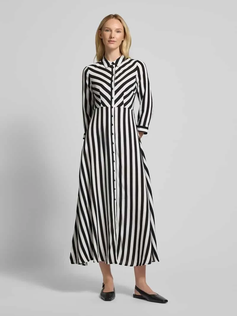 Yas Overhemdjurk van viscose met knoopsluiting zwart