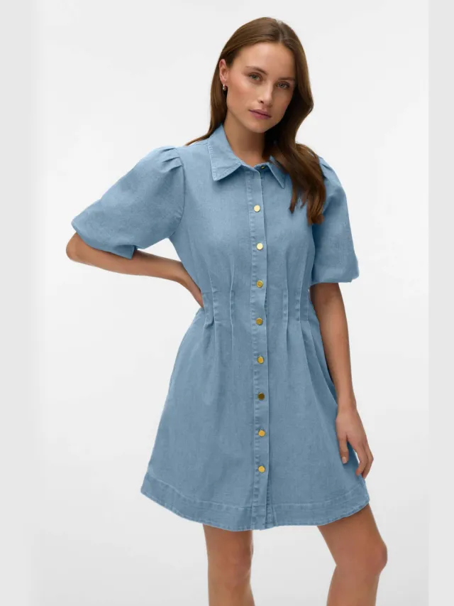 Vero Moda denim A-lijn jurk medium blue Medium blue denim