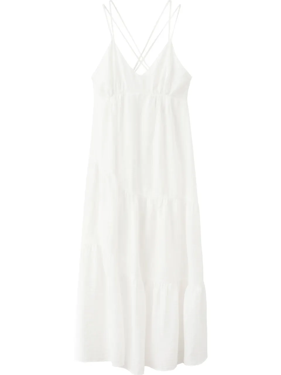 Mango viscose midi zomerjurk - wit, foto 2