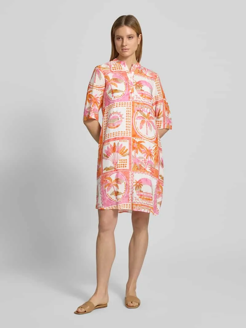 Emily Van den Bergh Knie-lange tuniekjurk van viscose oranje, foto 3