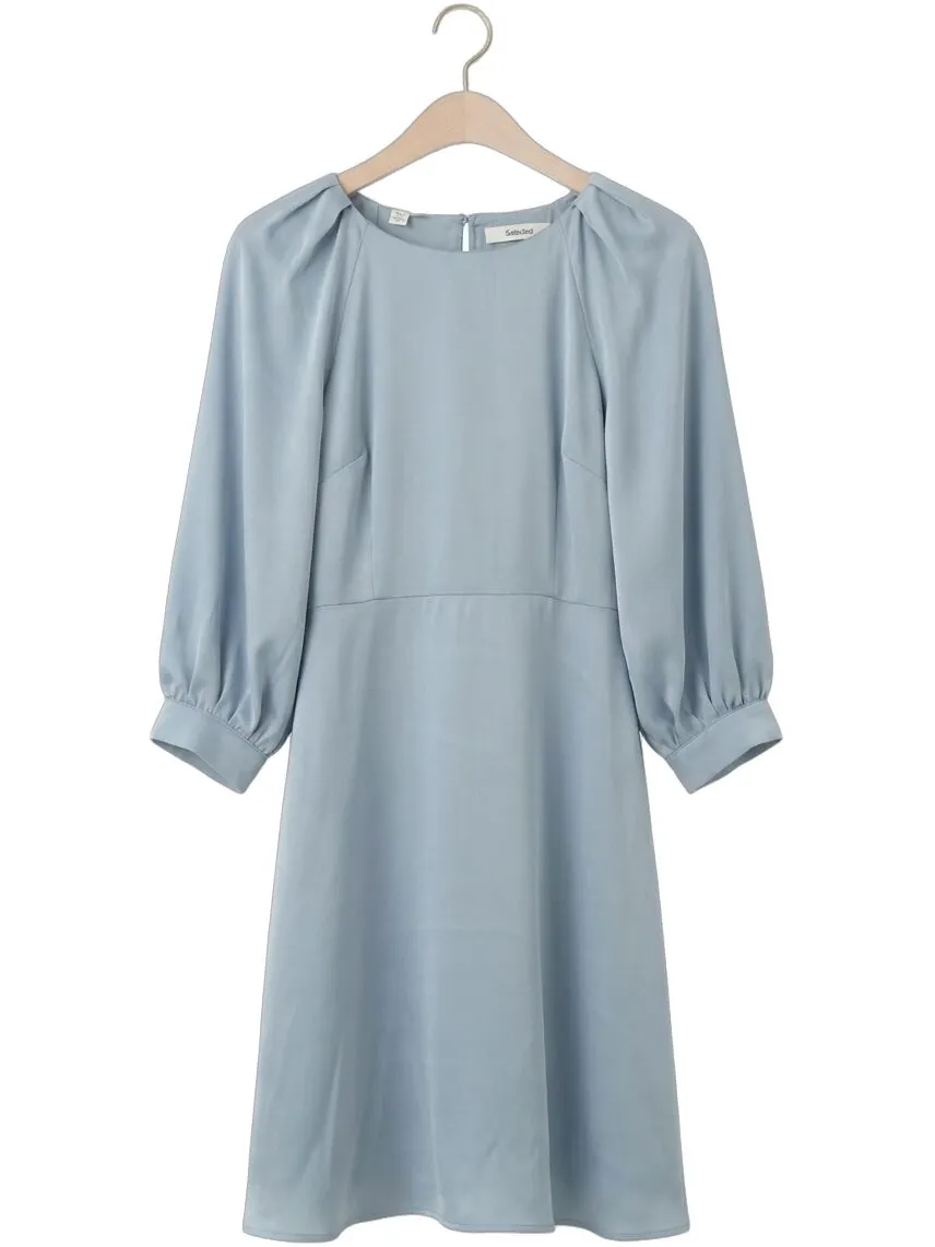 SELECTED WOMEN Dames Jurken Slflaurina 3/4 Short Open Back Dress - Lichtblauw, foto 2