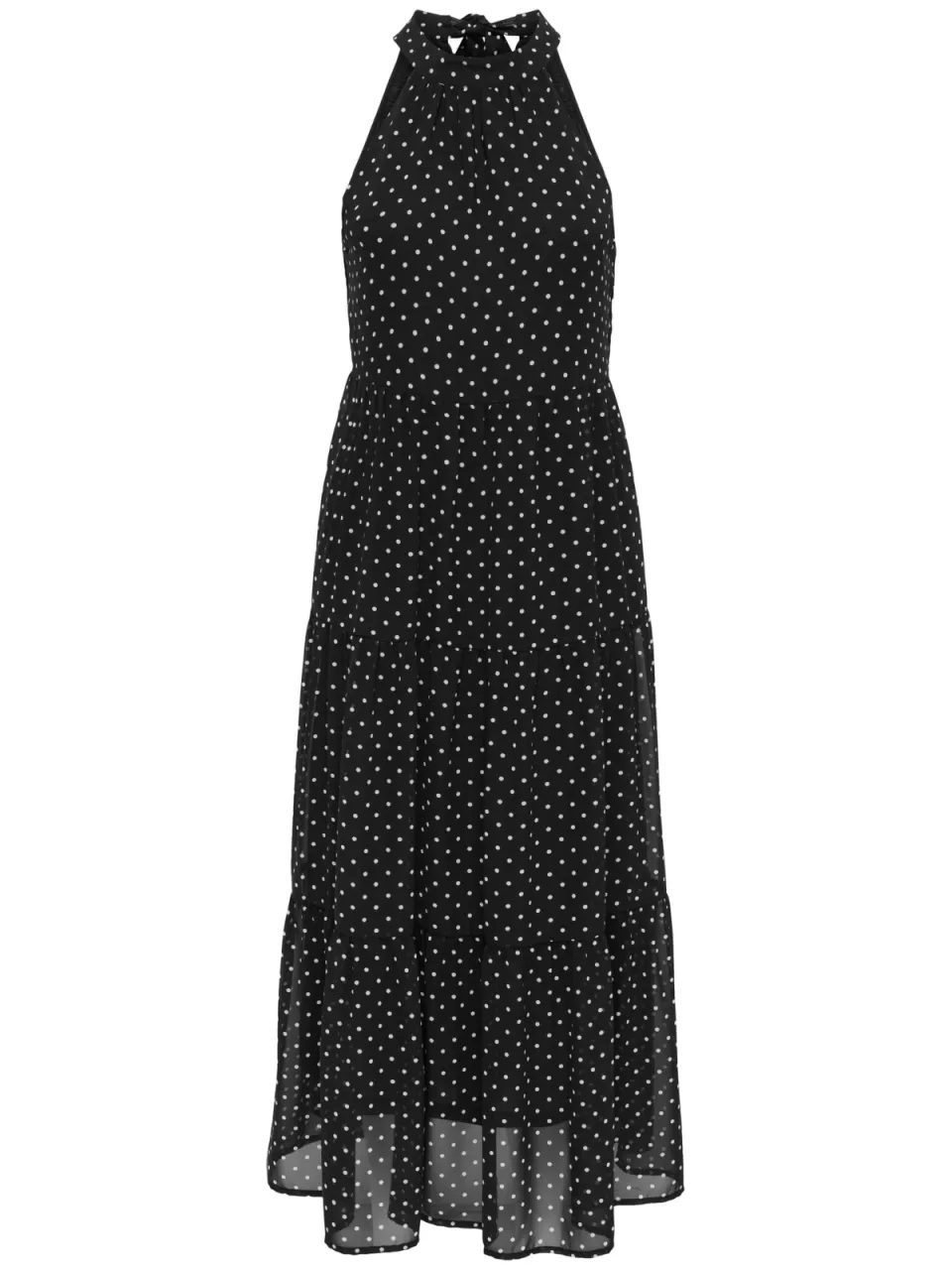 Only halter maxijurk met stippen - zwart, foto 2