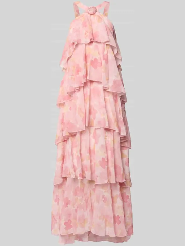 Vero Moda Volant avondjurk met V-hals model 'FELICIA' rosé, foto 2