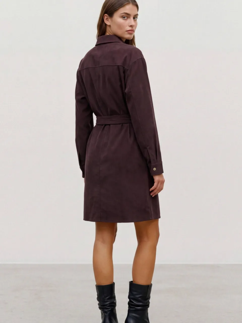Vero Moda korte jurk met ceintuur - bruin, foto 3