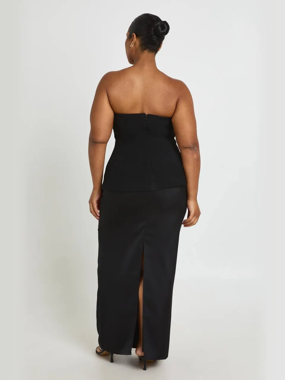 boohoo Dames Plus Bandeau 2-in-1 Maxi Jurk zwart, foto 2
