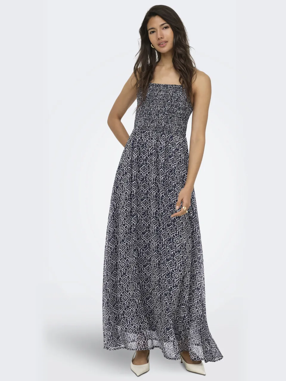 Only zomerjurk donkerblauw donkerblauw / ecru
