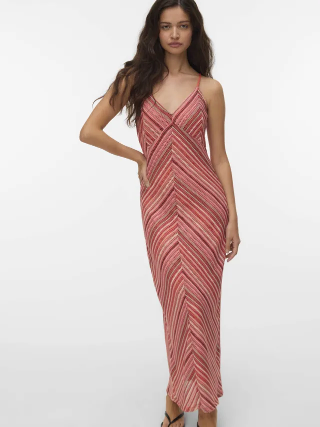Vero Moda gestreepte maxi jurk roze Multi