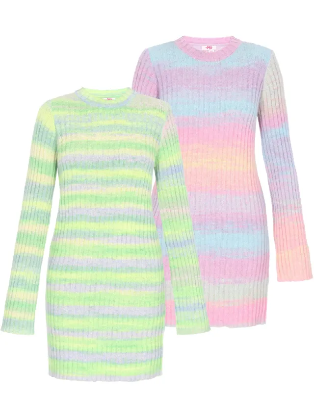 Mo dress 2-Pack Green Multicolor & Pink Multicolor