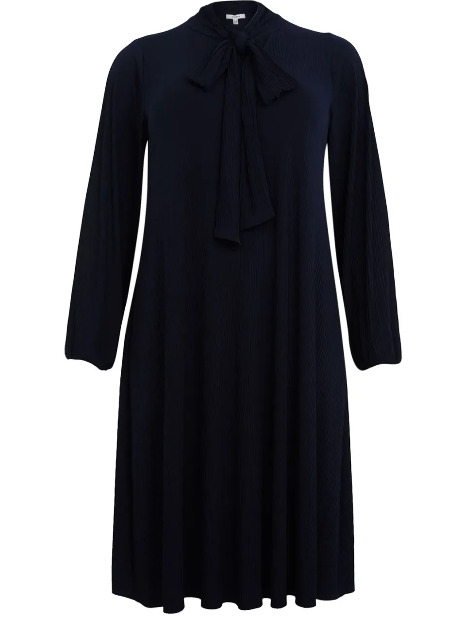 Yoek Plissé jurk donkerblauw blauw, foto 2