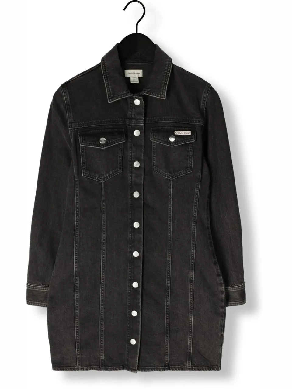 Calvin Klein Dames Jurken Ls Denim Mini Dress Ck - Antraciet, foto 2