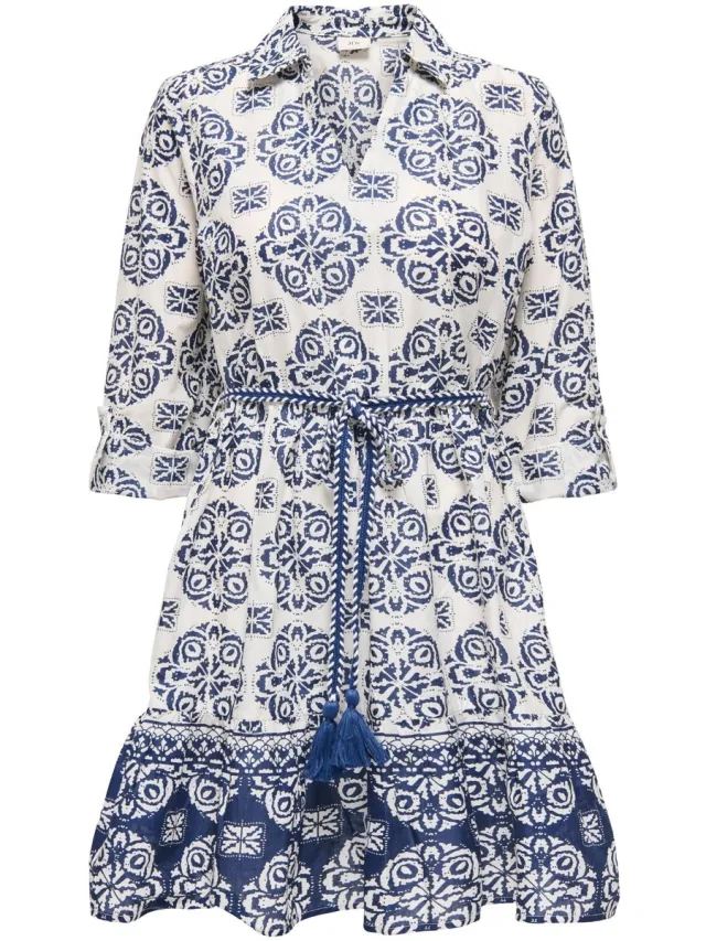 JDY JDYANNA 7/8 DRESS WVN NOOS - Dames - Mini jurken Cloud Dancer